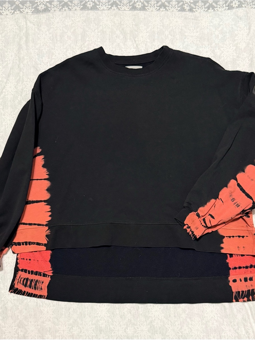 Electric & Rose Time to Live Sweatshirt Small Black Coral Tie Dye Oversized USA